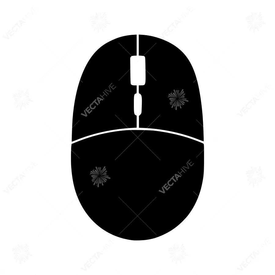Black Mouse Icon - Simple Vector Illustration