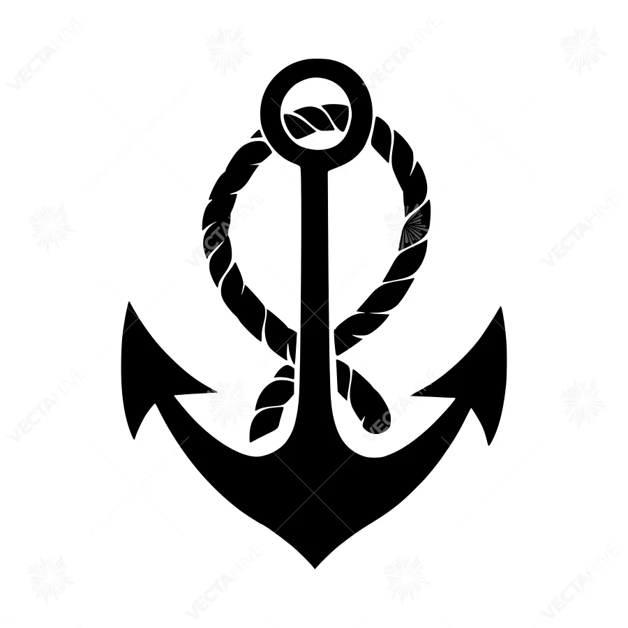 Black Anchor Illustration - Nautical Design
