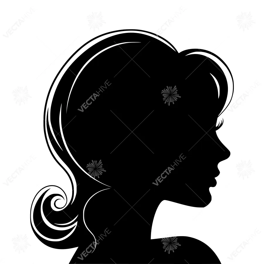 Silhouette Woman Profile - Elegant Hairline