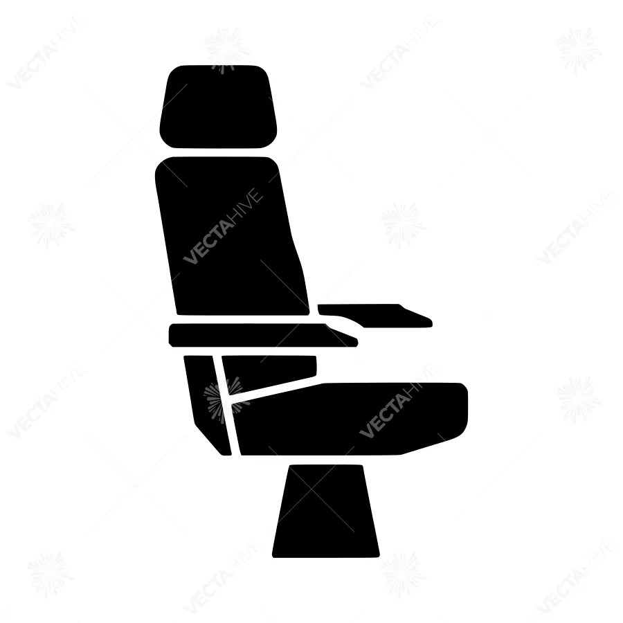 Car Seat Icon - Black Silhouette