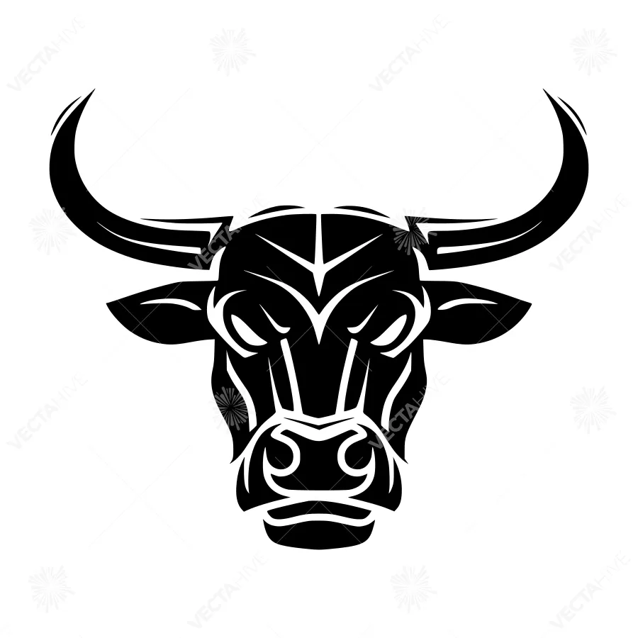 Bull Head Tribal Emblem Vector Graphic