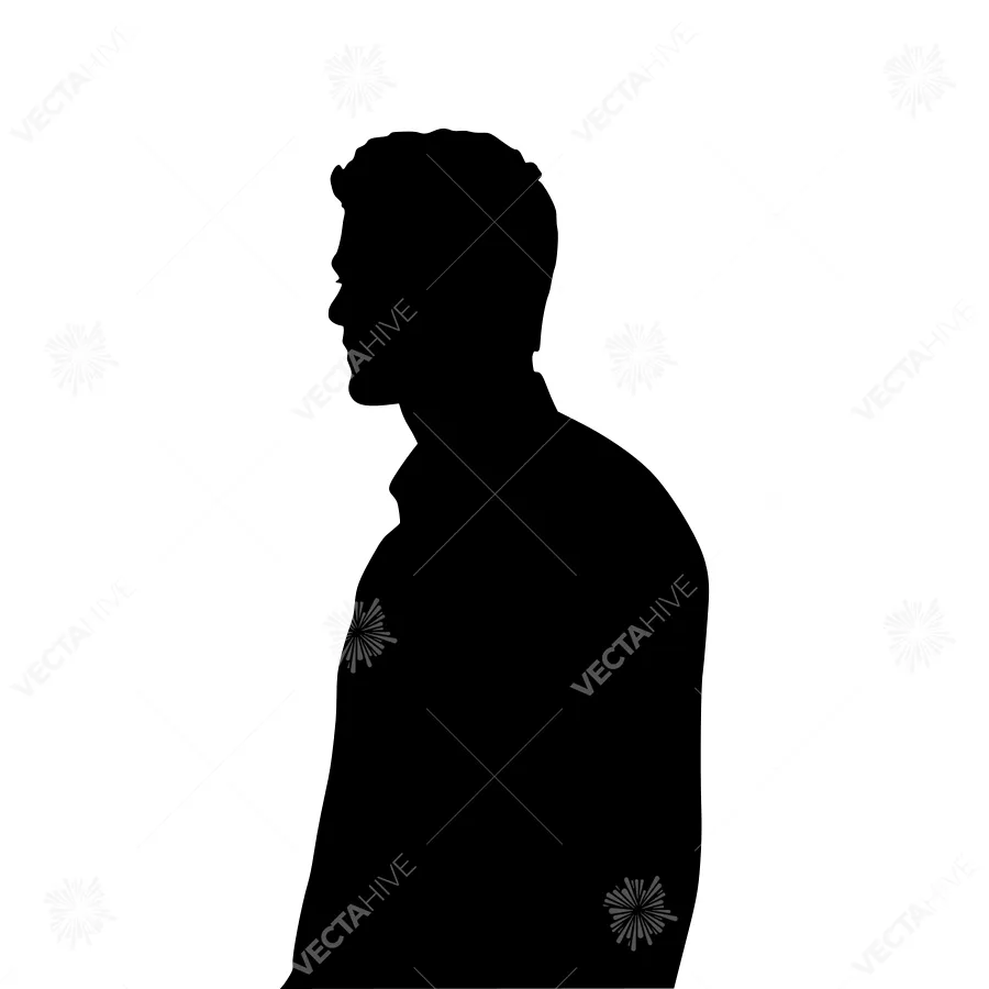 Silhouette Man Profile - Minimalist Vector Graphic