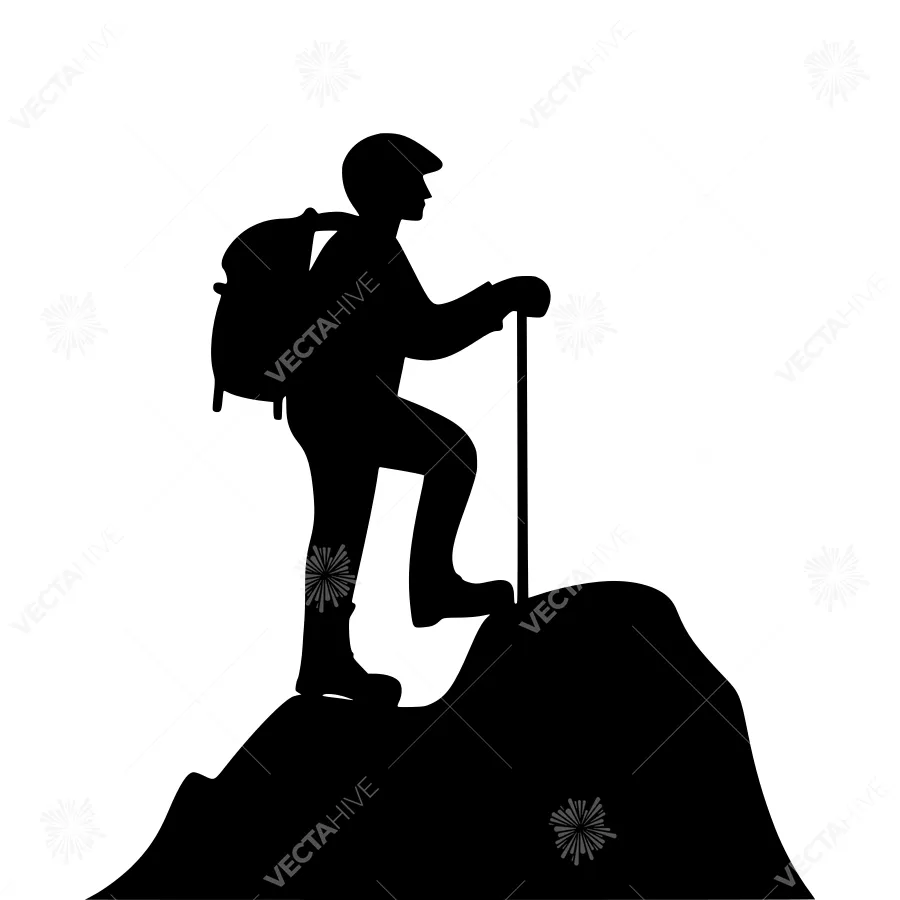Silhouette Hiking Mountain Explorer