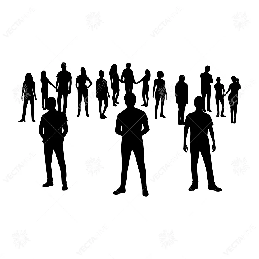 Silhouette Group People - Minimalist Black & White