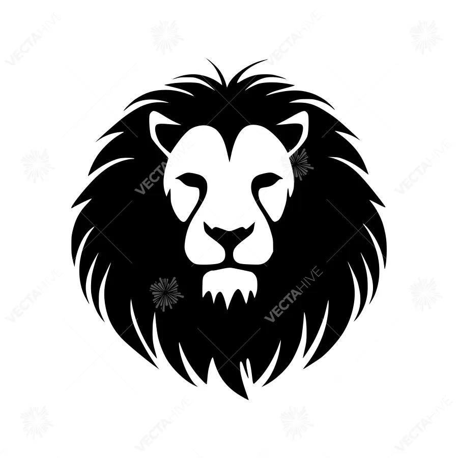 Lion Head Silhouette Logo Design