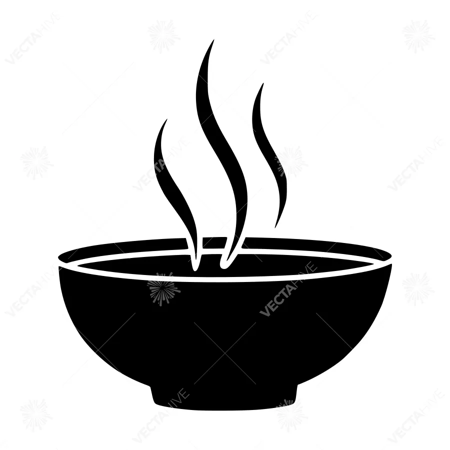 Bowl of Ramen with Steam - Vector Icon