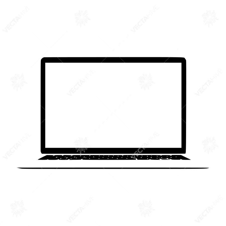 Laptop Outline - Minimalist Computer Icon