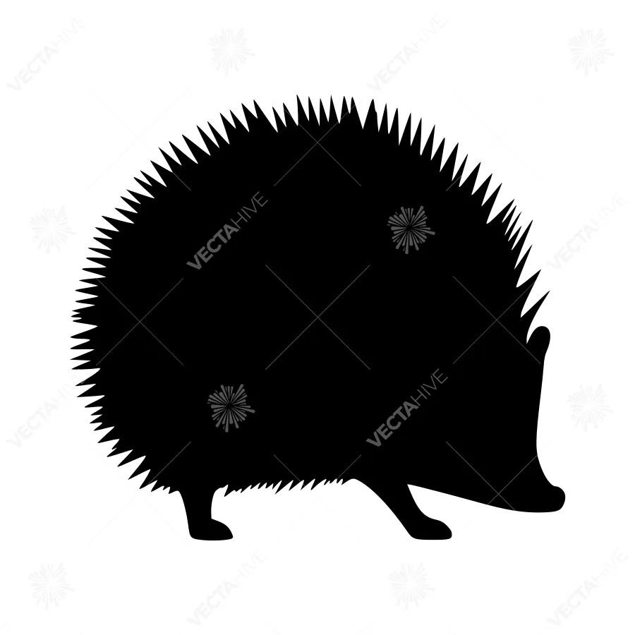 Silhouette Hedgehog Vector Graphic