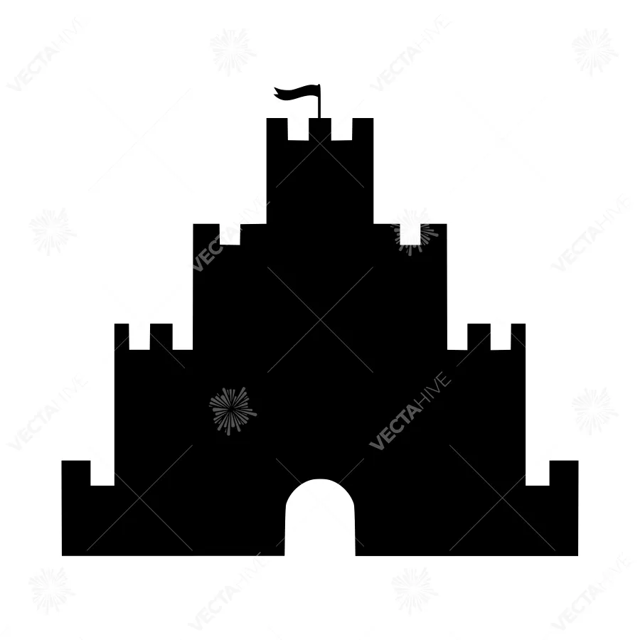 Black Castle Silhouette Icon