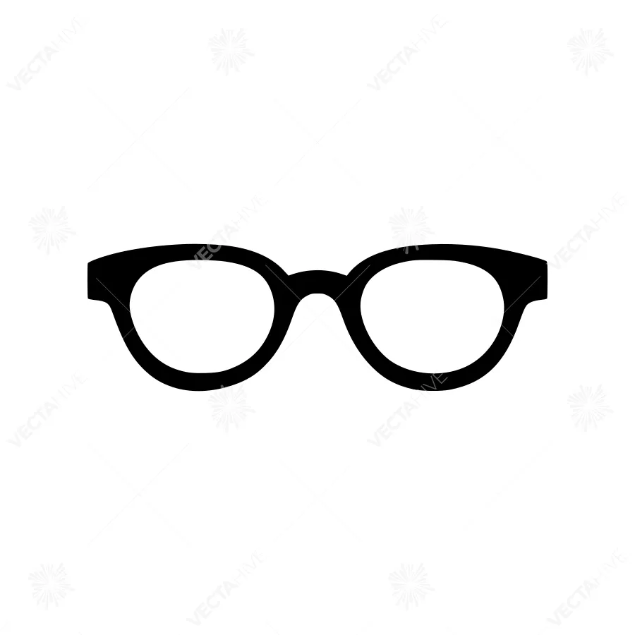 Black Glasses Icon - Vector Illustration
