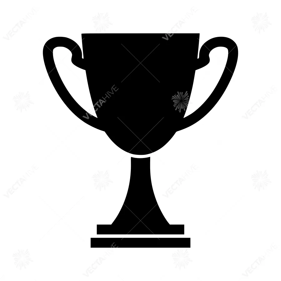 Black Trophy Icon - Vector Illustration