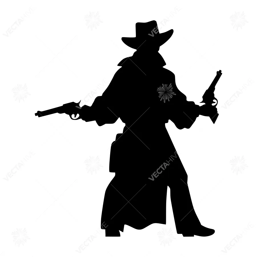 Silhouette Cowboy Gunslinger
