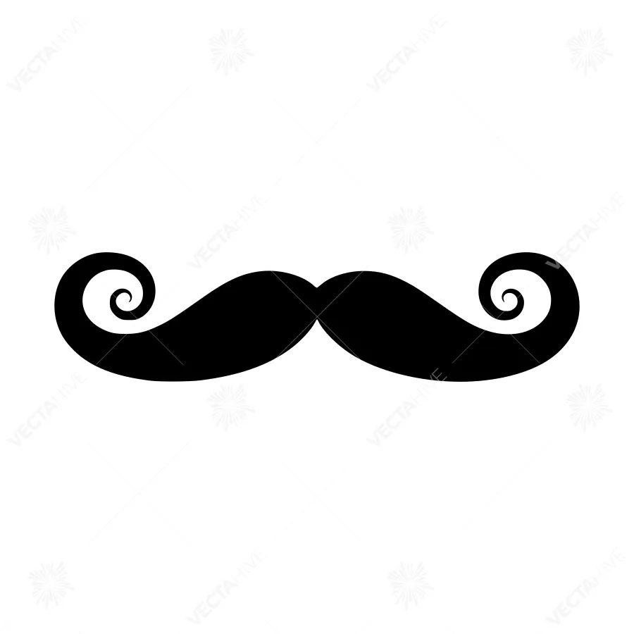 Black Mustache Icon - Vector Illustration