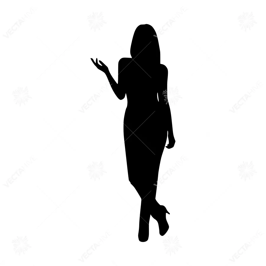 Silhouette Woman Pointer Vector Graphic