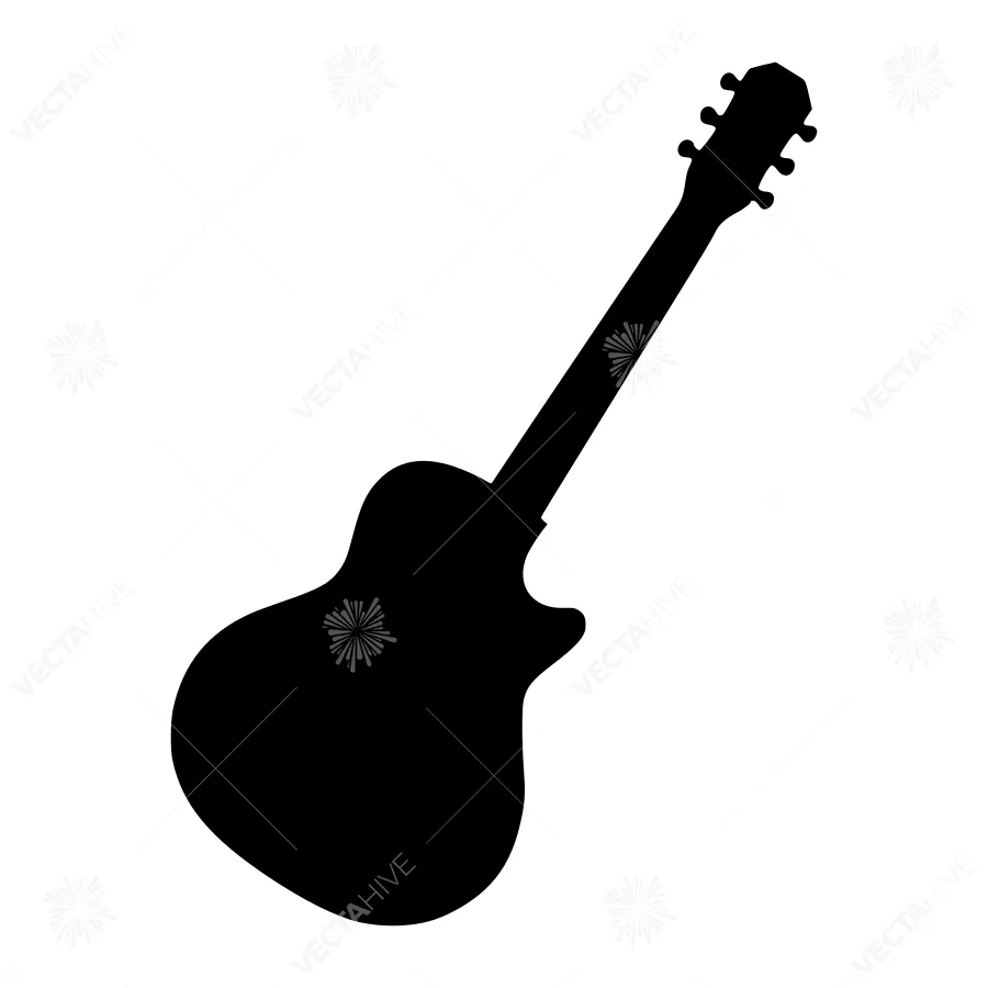 Silhouette Guitar Vector Illustration