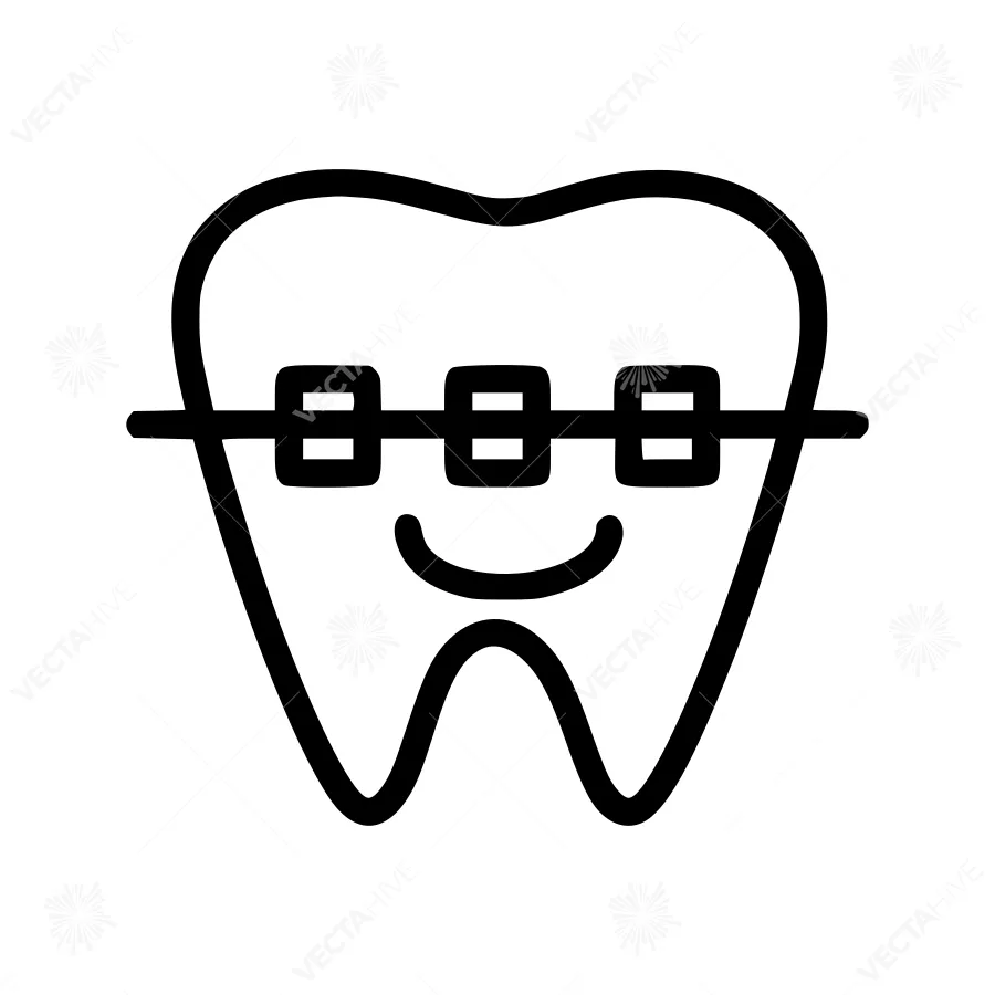 Dental Bracket Icon - Vector Illustration