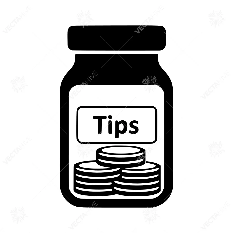 Jar of Tips - Coin Illustration