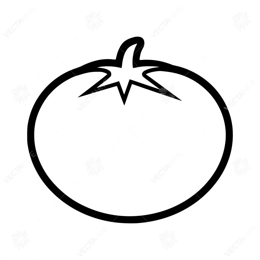 Tomato Outline Icon - Simple Vector Illustration