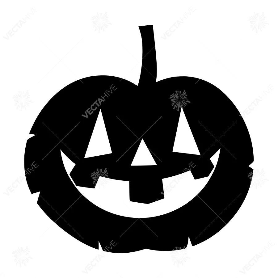 Black Jack-o'-Lantern Icon - Halloween Vector