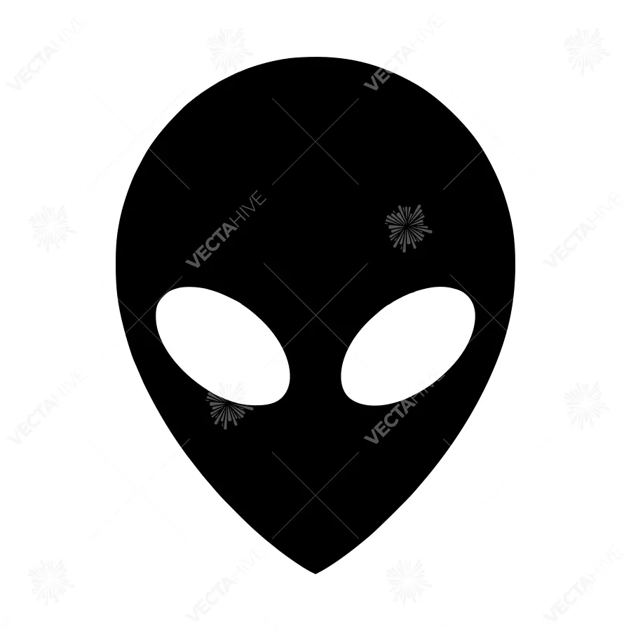 Alien Icon - Simple Black Silhouette