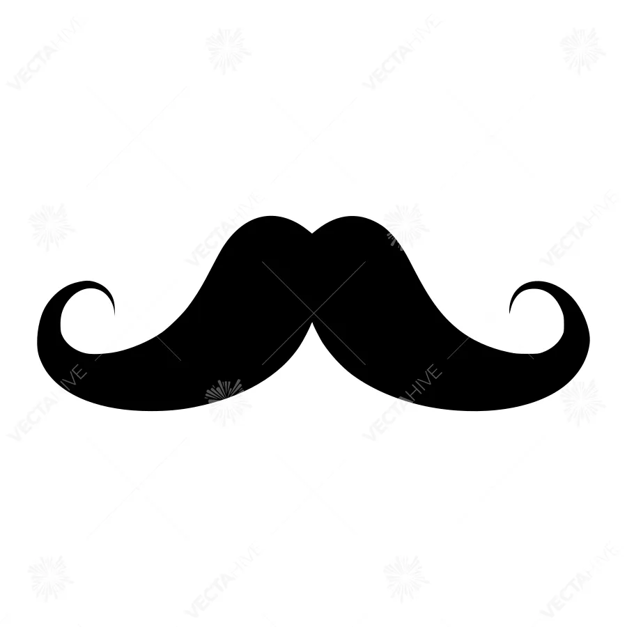 Black Mustache Icon - Vector Illustration
