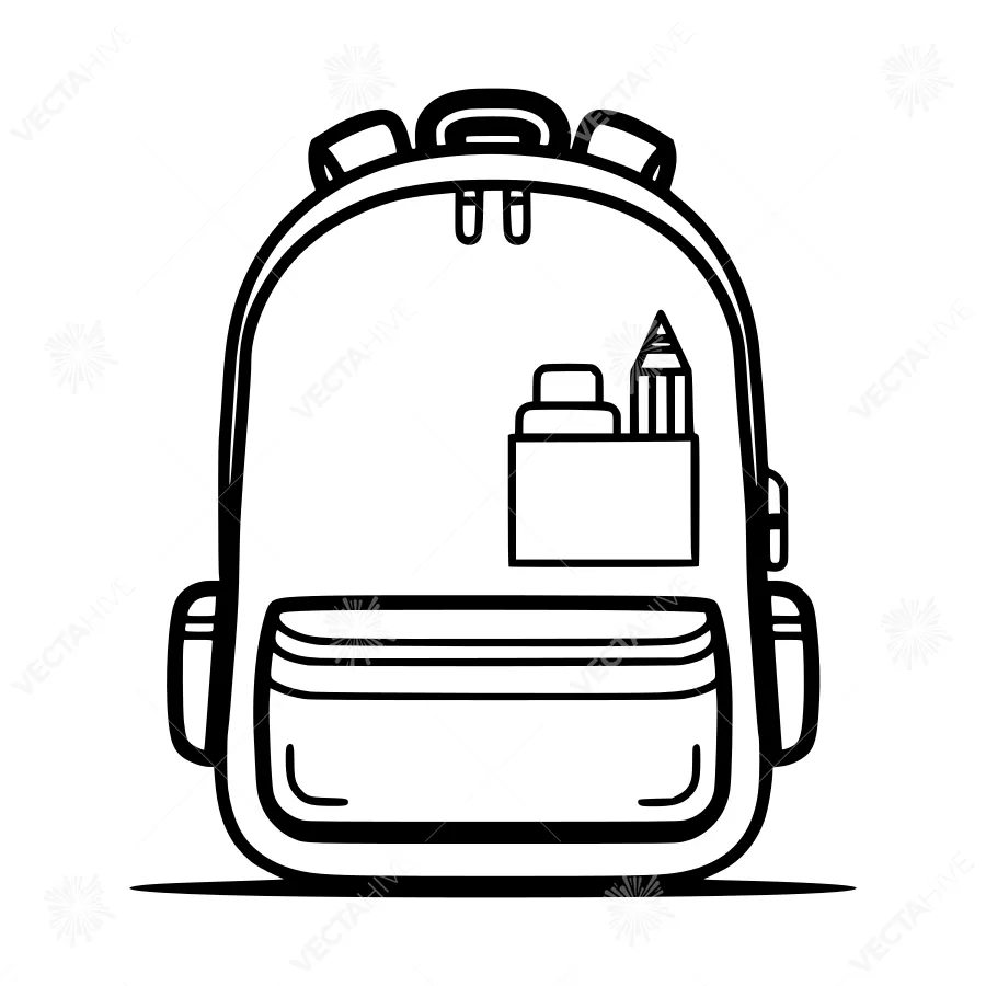 Backpack Illustration - Line Art Design