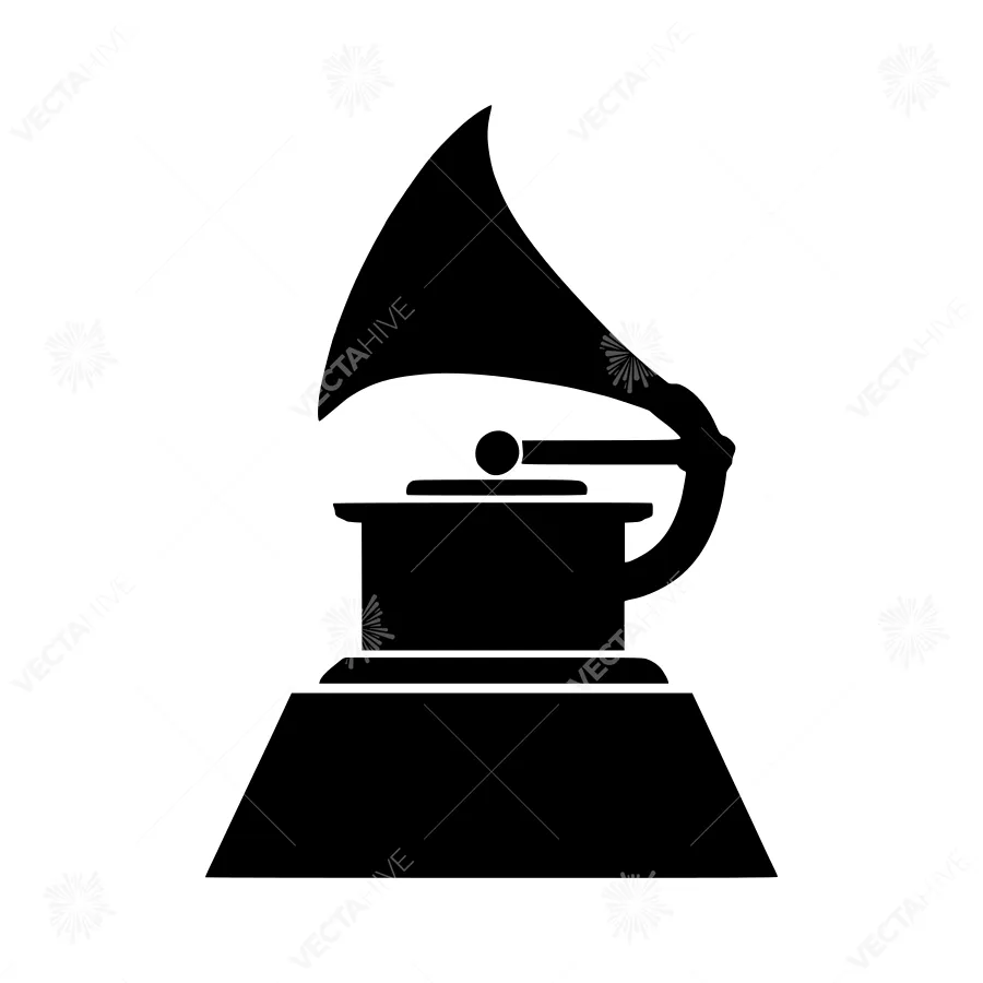 Grammy Award Icon - Black Silhouette