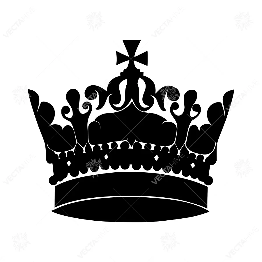 Black Crown Silhouette Vector Illustration