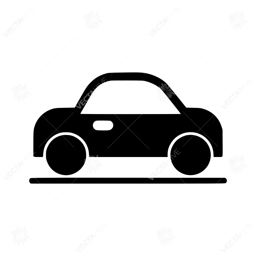 Black Car Icon - Simple Vehicle Illustration