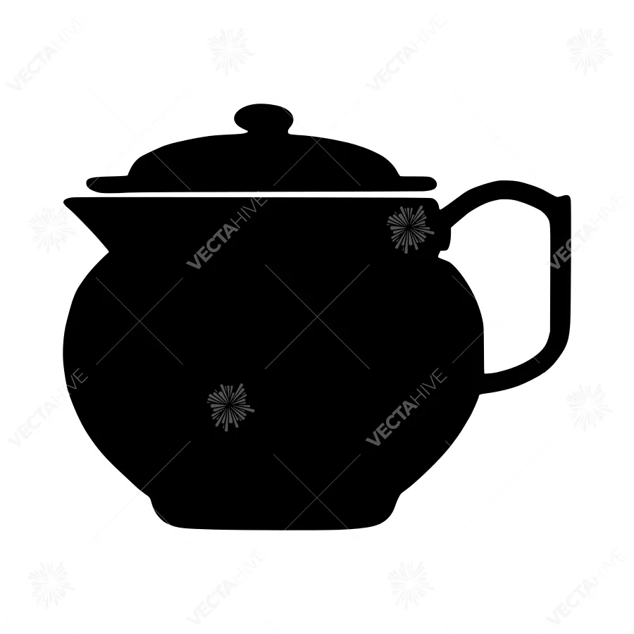 Black Tea Pot Silhouette Icon