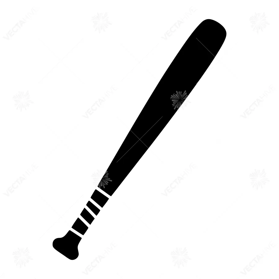 Baseball Bat Icon - Simple Black Silhouette