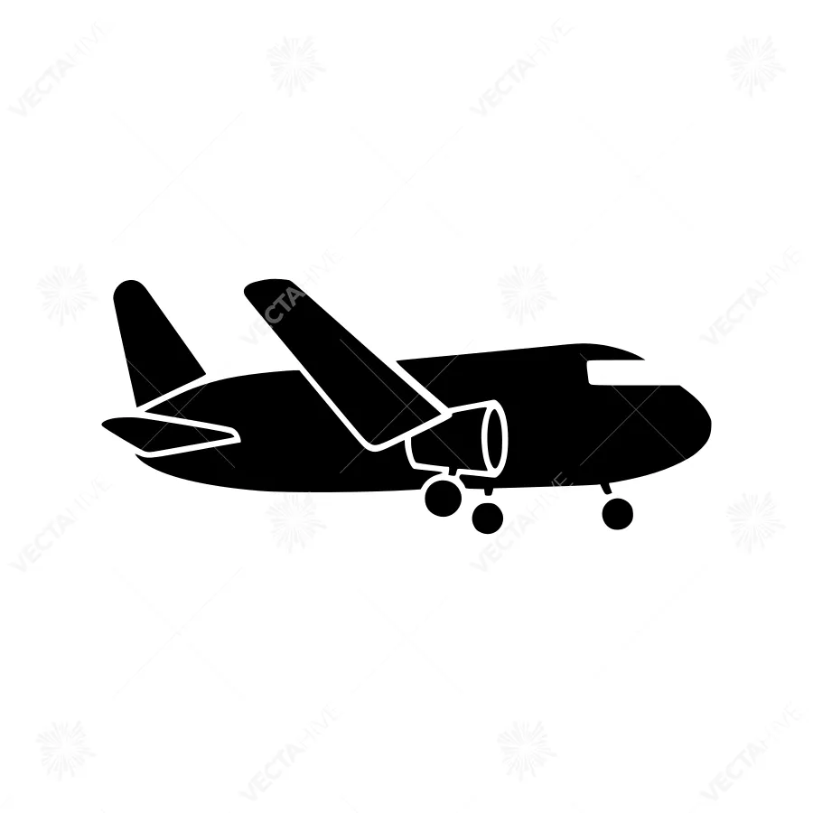 Silhouette Airplane Vector Illustration