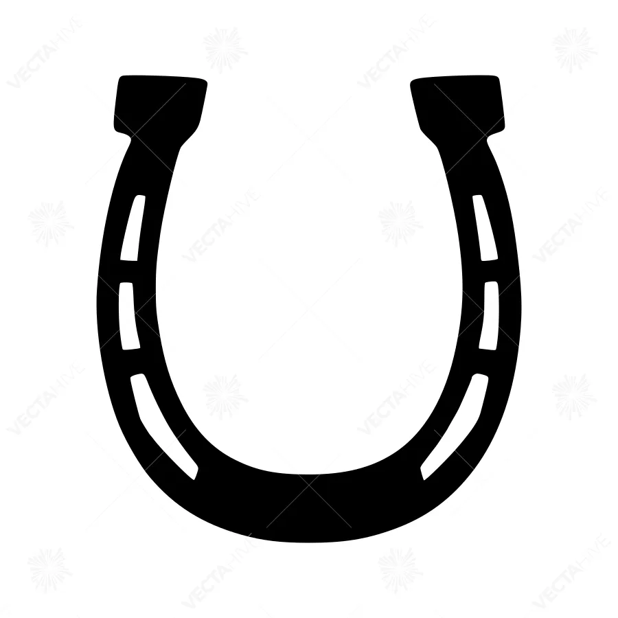 Black Silhouette Horseshoe Icon