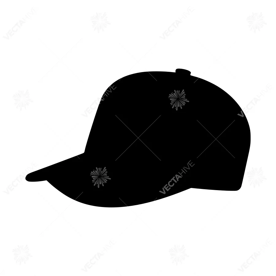Silhouette Baseball Cap - Black Outline