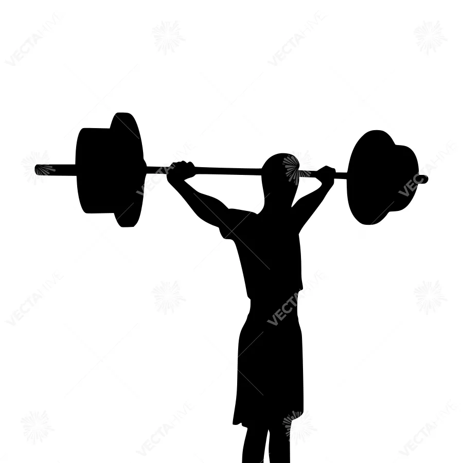 Silhouette Weightlifter Lifting Barbell