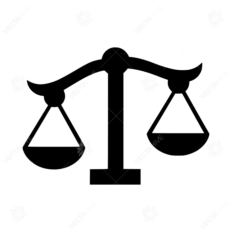 Scales of Justice Icon - Vector Illustration