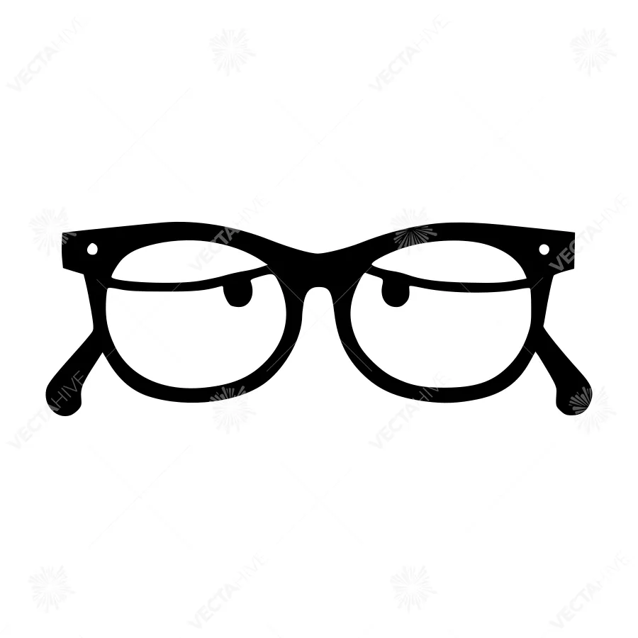 Black Glasses Icon - Vector Illustration