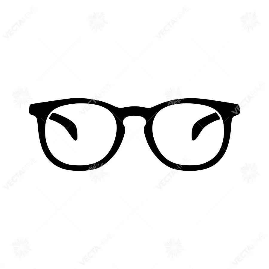 Black Glasses Icon - Vector Illustration