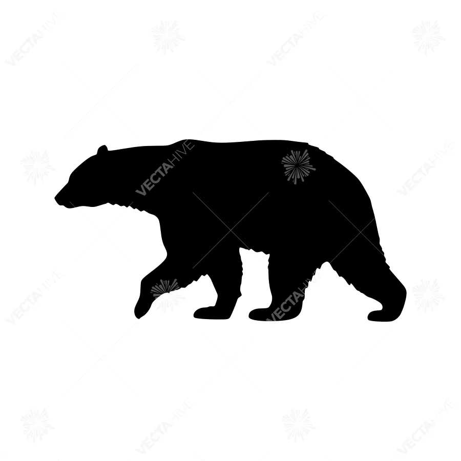 Black Bear Silhouette Vector Graphic