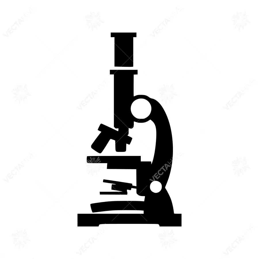 Microscope Icon - Simple Black Silhouette