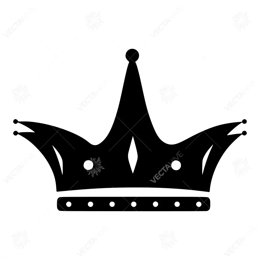 Black Crown Vector Icon - Royalty Symbol