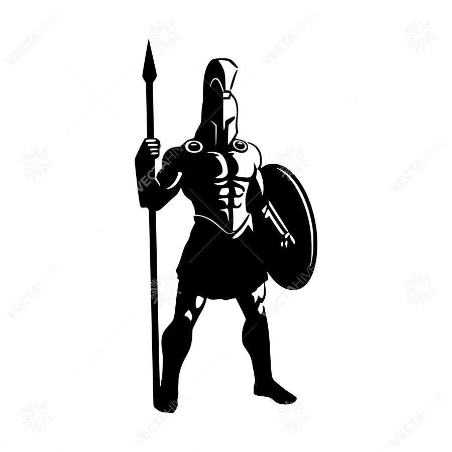 Spartan Warrior Silhouette Vector Illustration