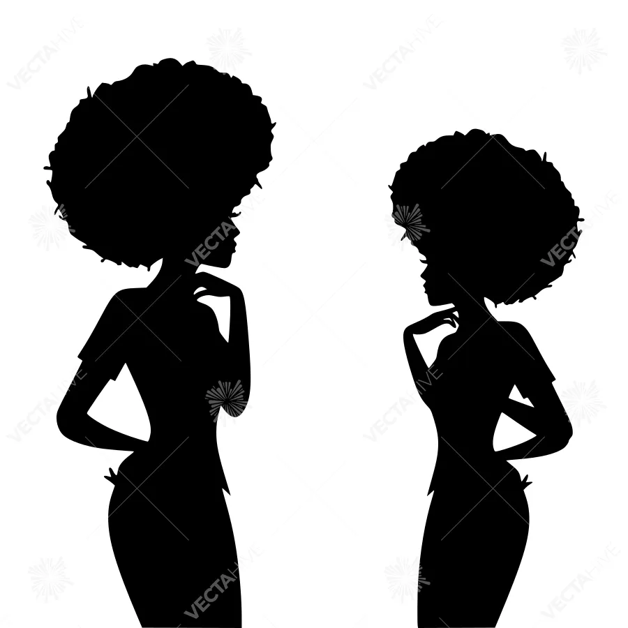 Black Silhouette Women - Afro Hair Style