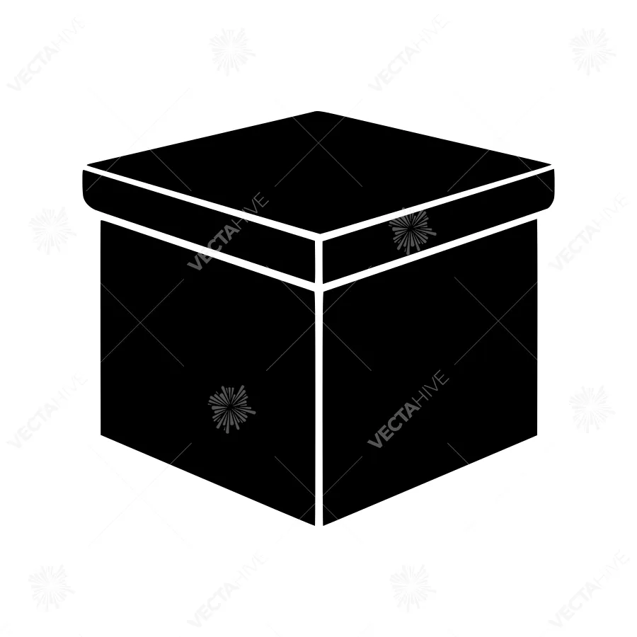Simple Black Cube Icon - Vector Illustration