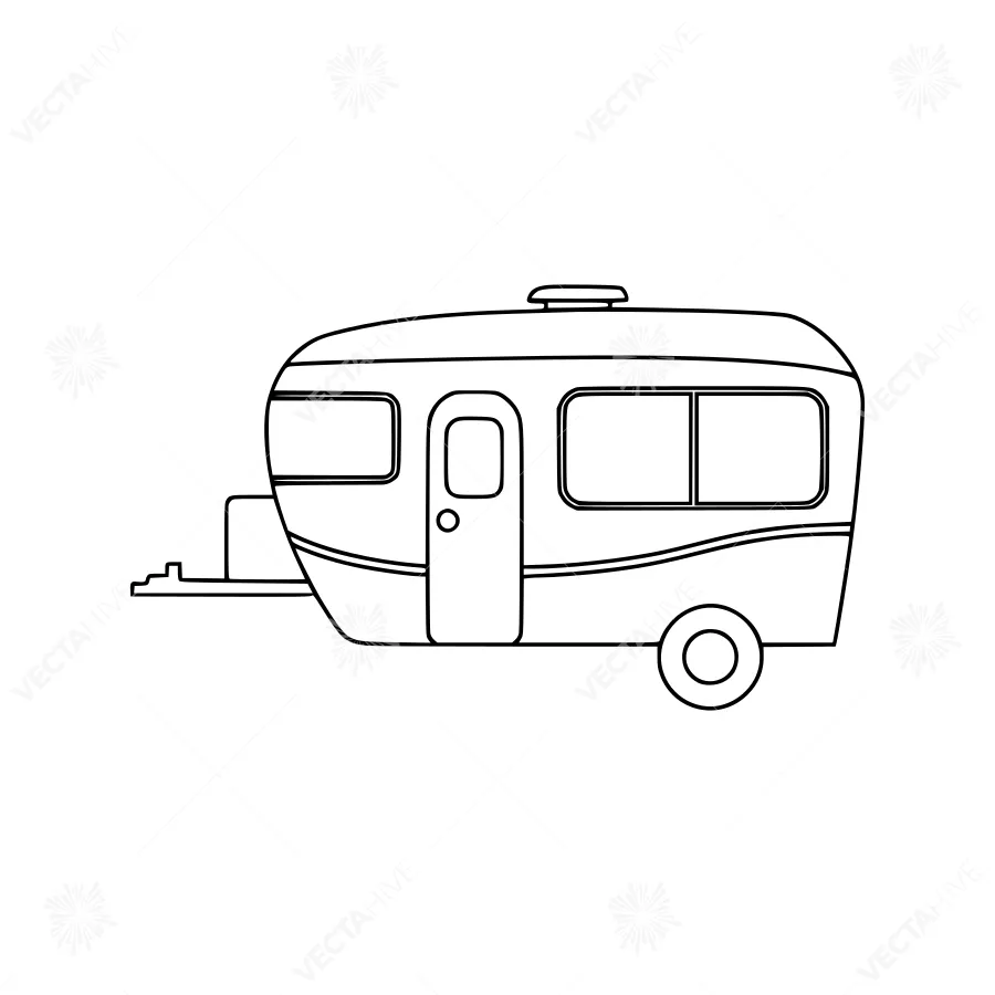 Vintage Trailer Outline Icon