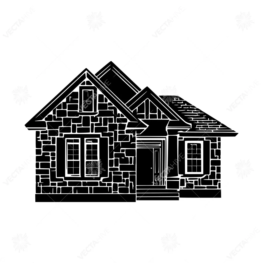 Black Stone Cottage Silhouette