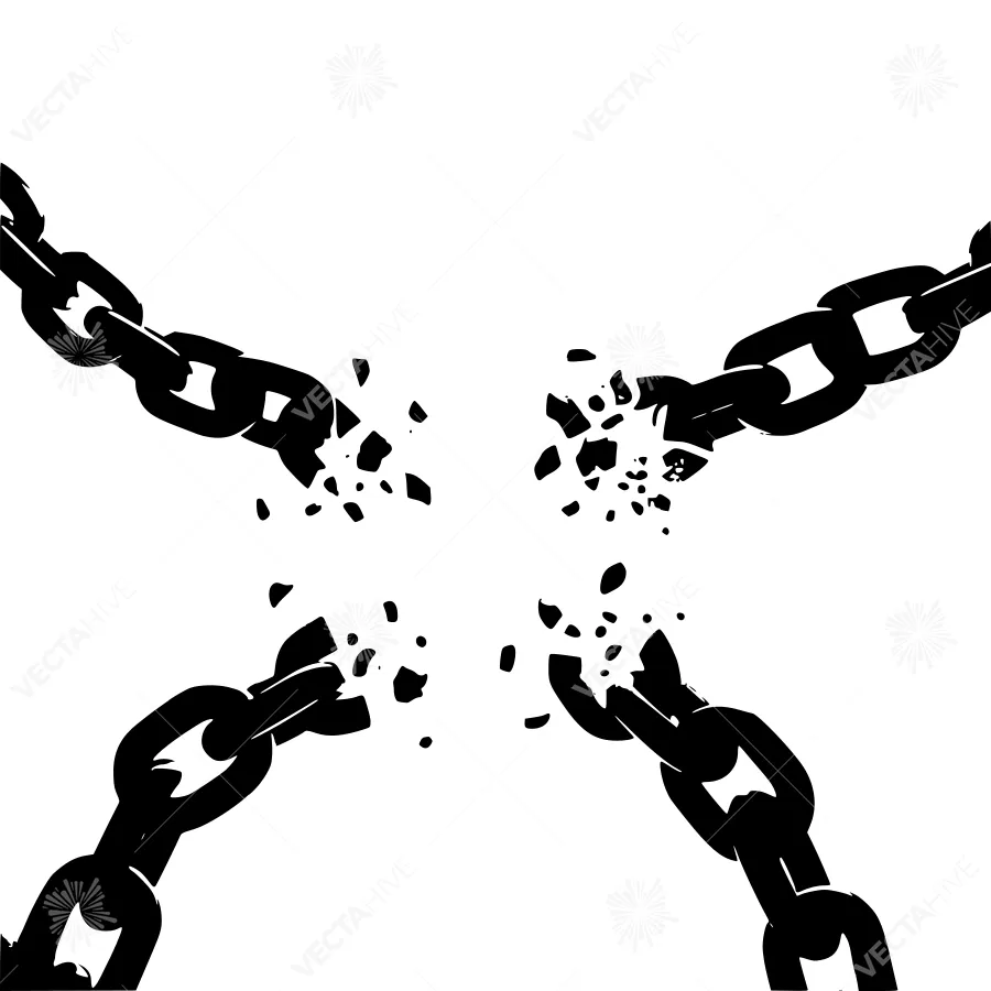 Breaking Chains - Vector Illustration