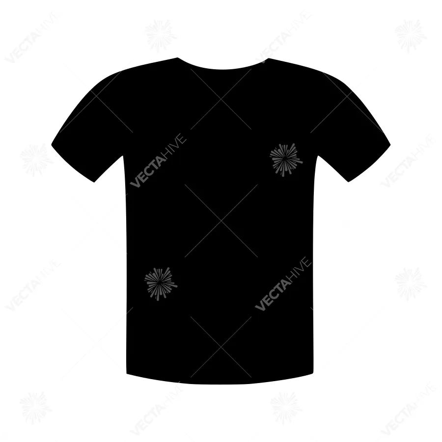 Black T-Shirt Icon - Vector Illustration