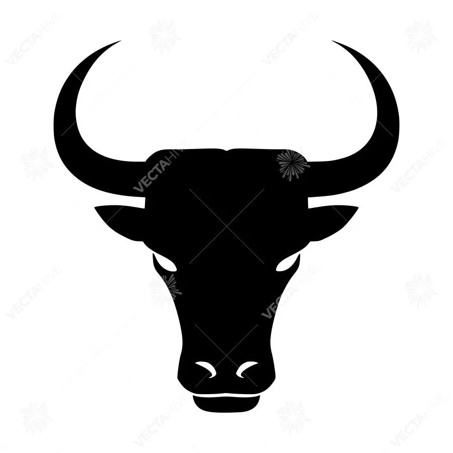 Bull Head Silhouette Vector Icon