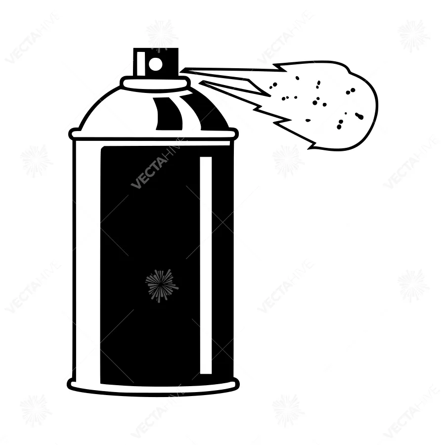 Spray Paint Can Icon - Black & White Vector